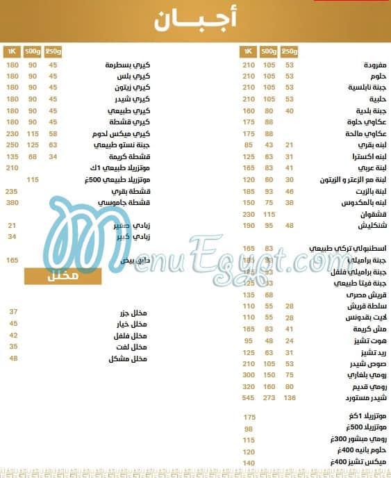 Abu El khair menu